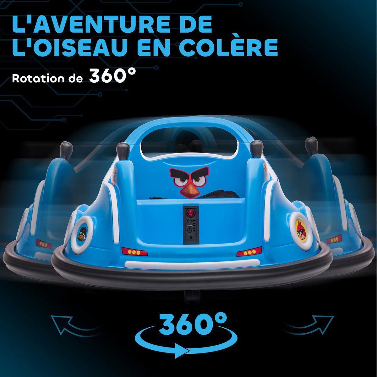 BUMPER-CAR DE-13154 360° Drehung Blau - Blau, Kunststoff (73/73/44cm) - ComfortXL