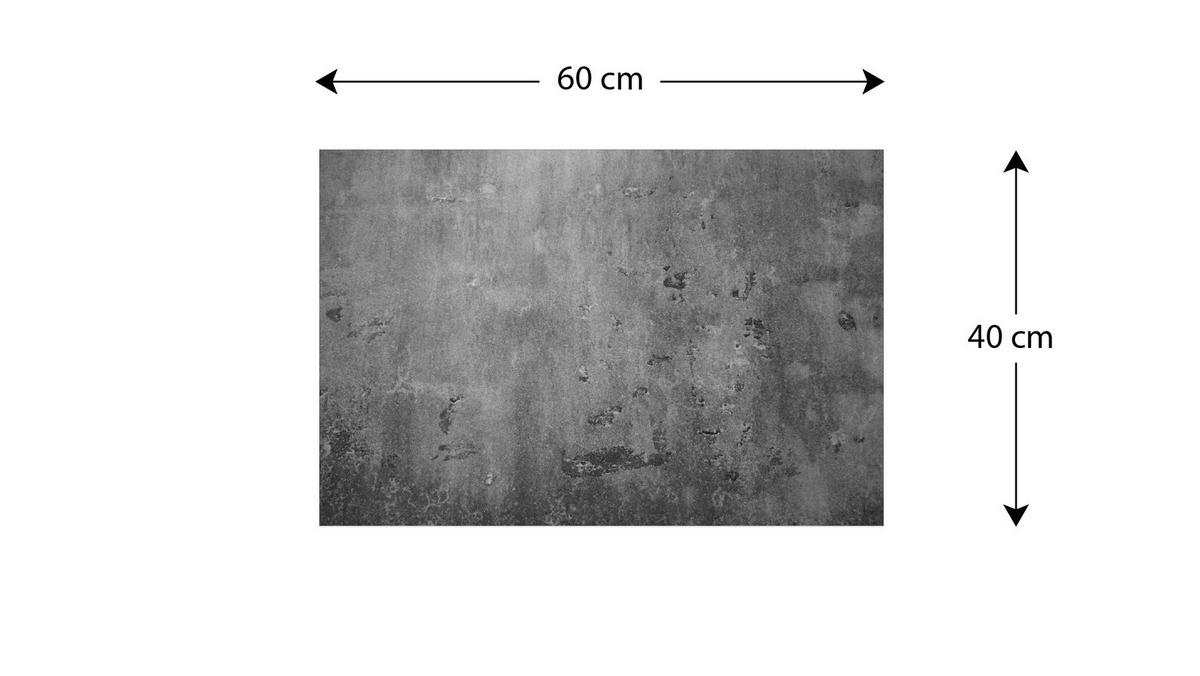 METALBOARD BETONMAUER 60x40cm + Zubehör-Set - Grau, Metall (60/40/1.8cm) - ALLboards