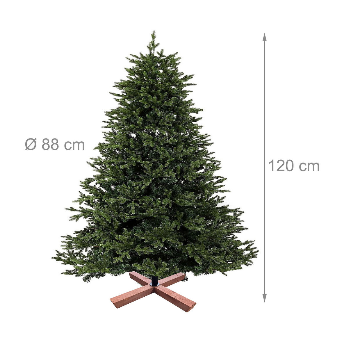KUNST-WEIHNACHTSBAUM - Dunkelgrün, Holz/Kunststoff (120cm) - Relaxdays
