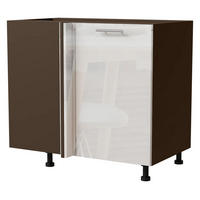 ECK-KÜCHENSCHRANK Essen D13U/90 Weiß Hochglanz / Lava Matt 90 / 50 / 82cm - Dunkelgrau/Weiß Hochglanz, Holz/Holzwerkstoff (90/82/50cm) - Feldmann-Wohnen