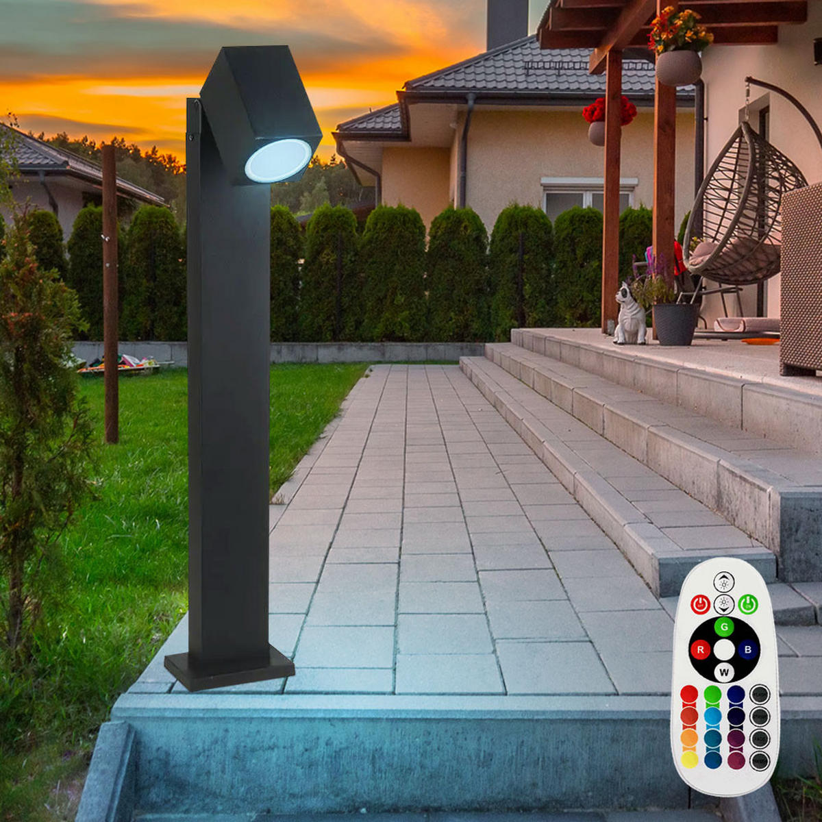 LED STEHLEUCHTE Schwarz Metall 2er Set - Schwarz, Metall (11.75/10.5/80cm)