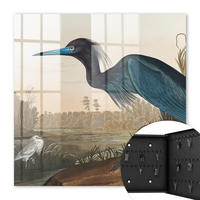 SCHLÜSSELBOX Schwarz 30x30 cm- Türöffnung nach rechts - Exotischer Vogel - Blau, Metall (30/30/5cm) - TULUP