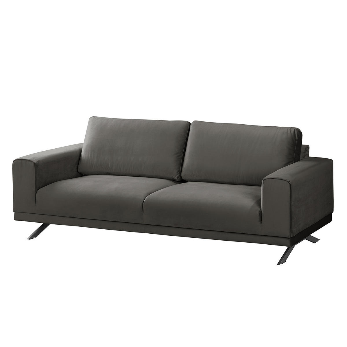 2,5-SITZER SOFA - Samt - Grau, Textil (216/81/89cm) - home24