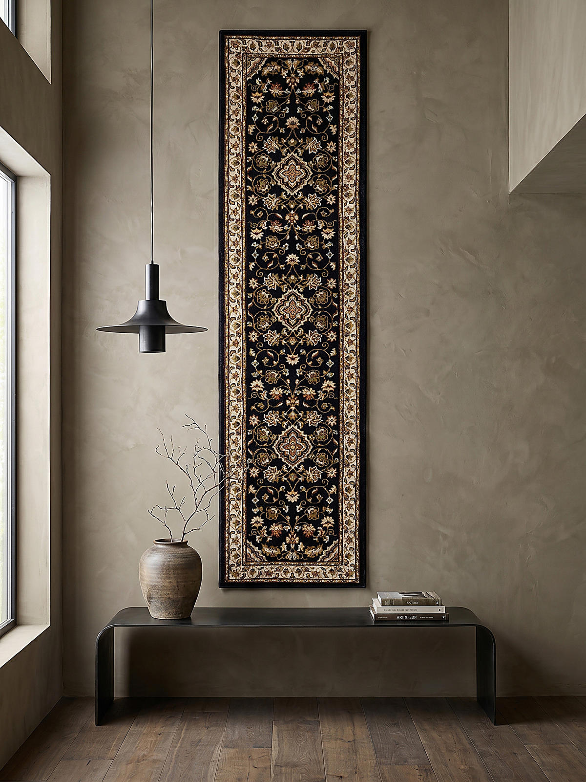 TEPPICH GLAZERT, klassisch-floral, Dunkelblau, 60 x 230 cm - Blau, Textil (60/230cm) - KADIMA DESIGN