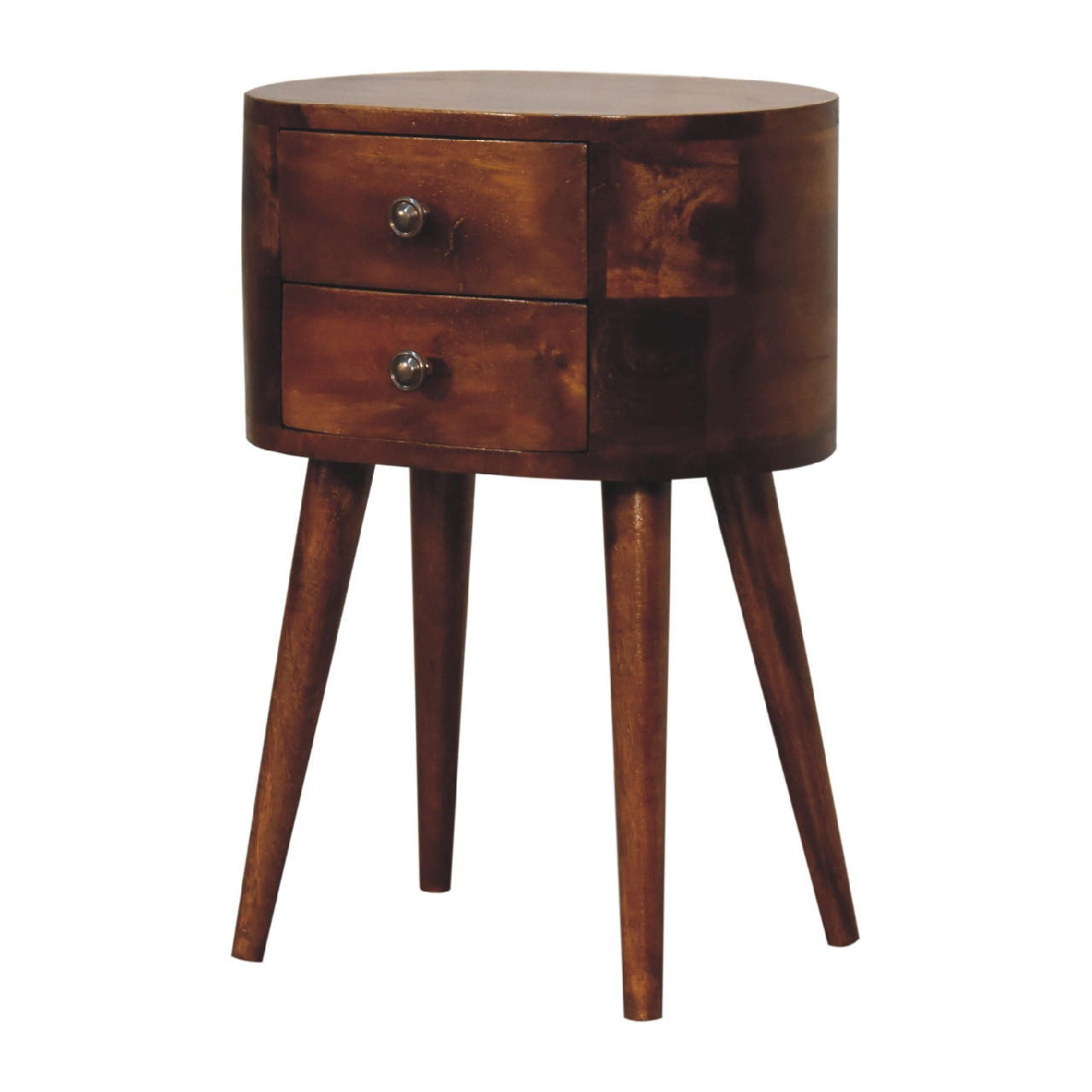 NACHTTISCH Mini - Kastanienfarben/Messingfarben, Holz/Metall (35/50/25cm) - Artisan Furniture