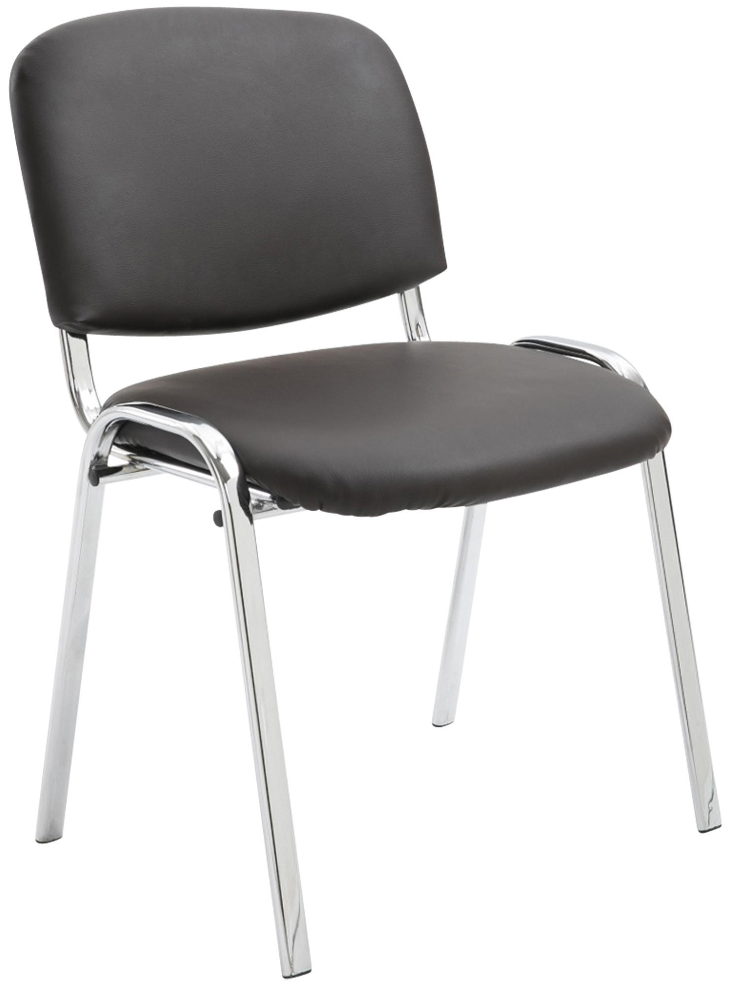 BESUCHERSTUHL Lederlook braun - Chromfarben/Braun, Textil/Metall (54/79/48cm) - CLP