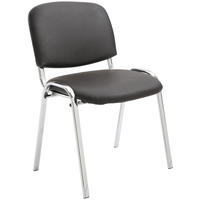 BESUCHERSTUHL Lederlook braun - Chromfarben/Braun, Textil/Metall (54/79/48cm) - CLP