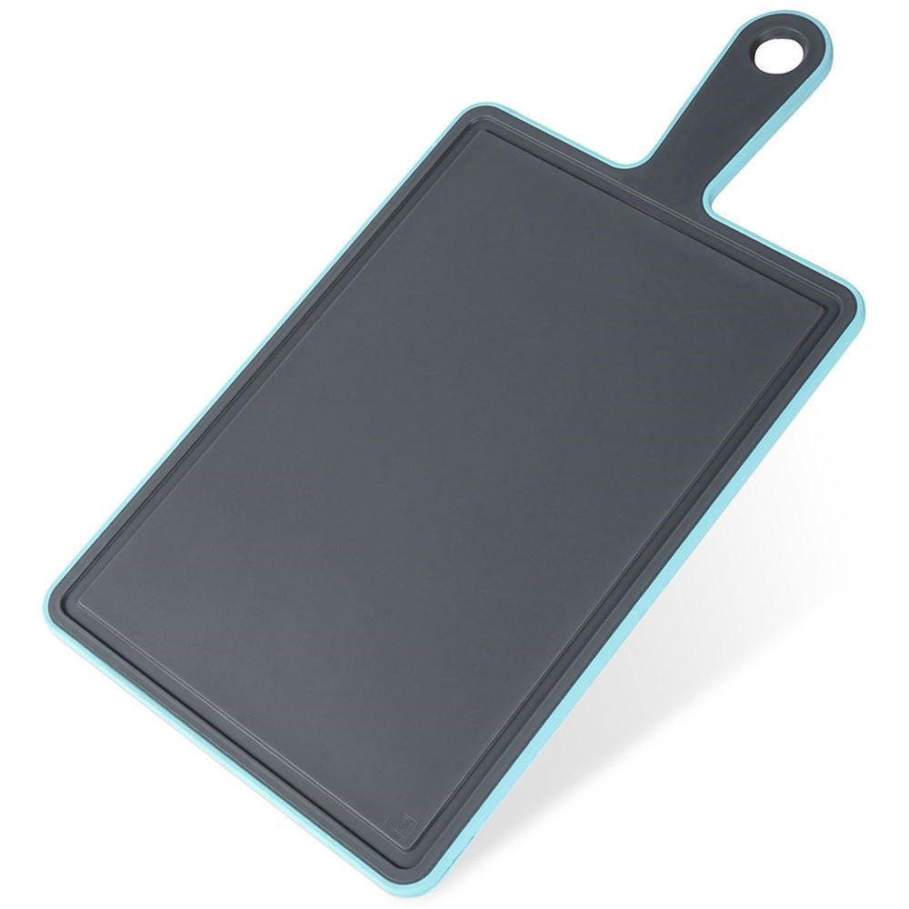 SCHNEIDEBRETT Saftrille grau türkis - Grau, Kunststoff (19/36.5cm) - Orion 