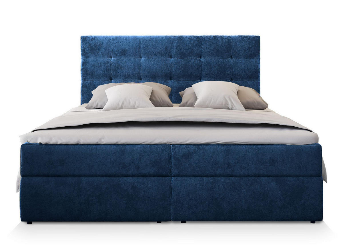 POSTEL BOXSPRING GLOS 160x200 cm, s matrací a úložným prostorem, modrá - modrá, kompozitní dřevo/textil (160/200cm) - MASSENO