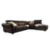 ECKSOFA MOTOR. SITZVORZUG RISO Anthrazit Leder - Anthrazit/Schwarz, Leder (263/240cm) - KAWOLA