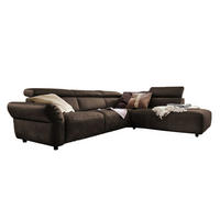 ECKSOFA MOTOR. SITZVORZUG RISO Anthrazit Leder - Anthrazit/Schwarz, Leder (263/240cm) - KAWOLA