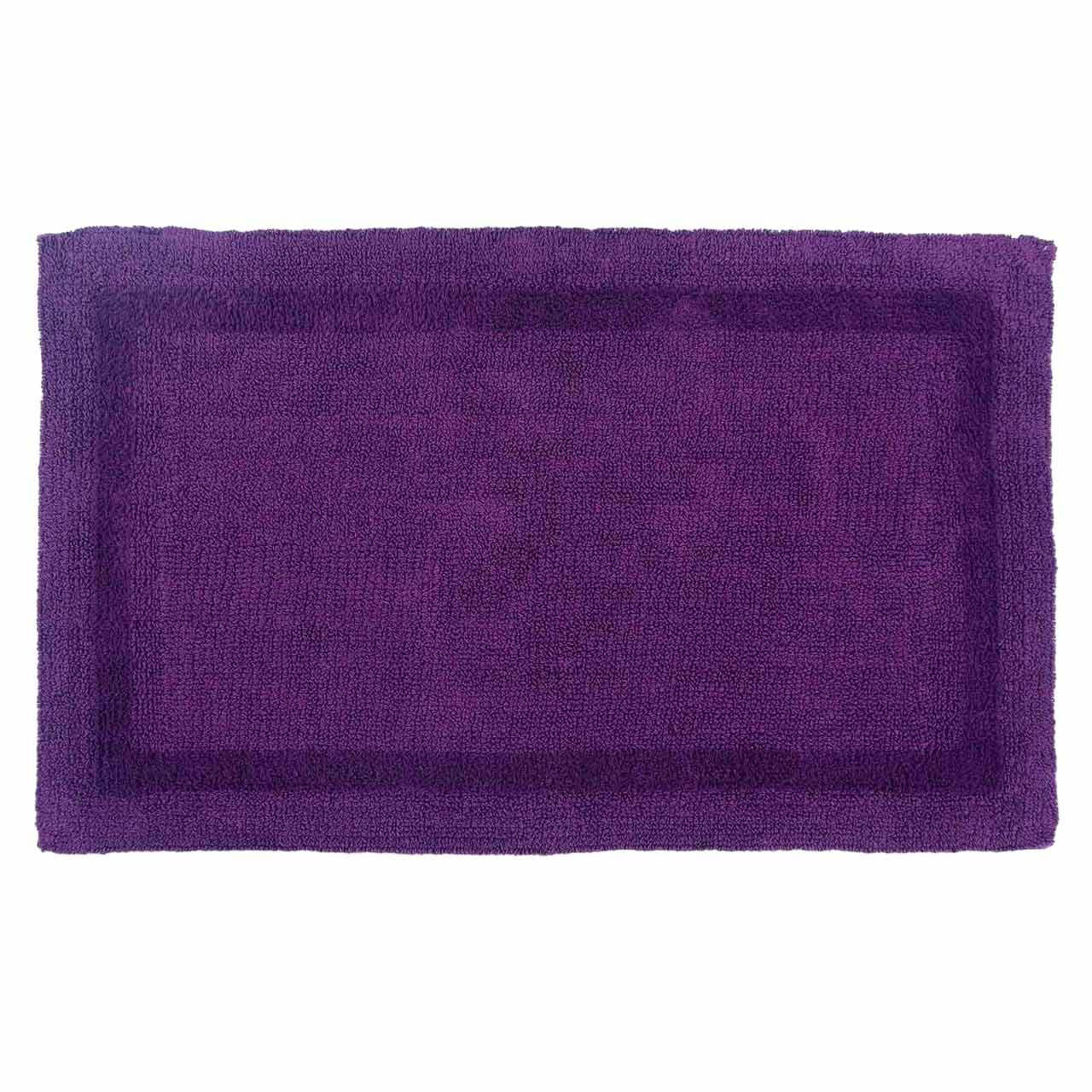 BADEMATTE 70/120 cm, 100% Baumwolle, wendbar - Lila, Textil (70/120cm) - Homescapes