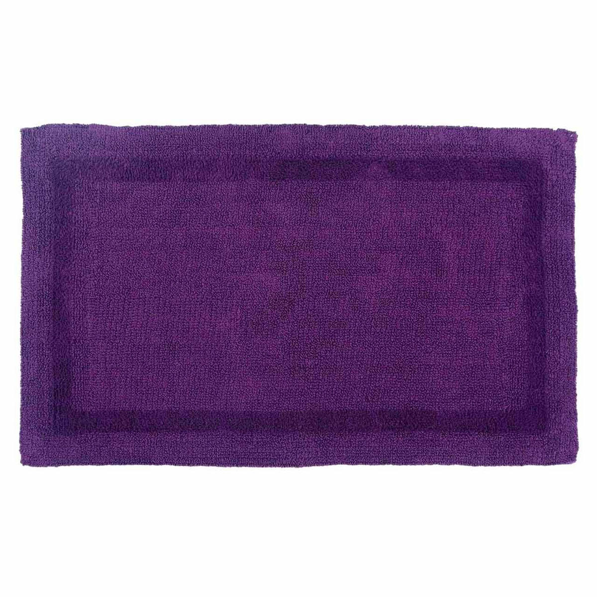 BADEMATTE 70/120 cm, 100% Baumwolle, wendbar - Lila, Textil (70/120cm) - Homescapes