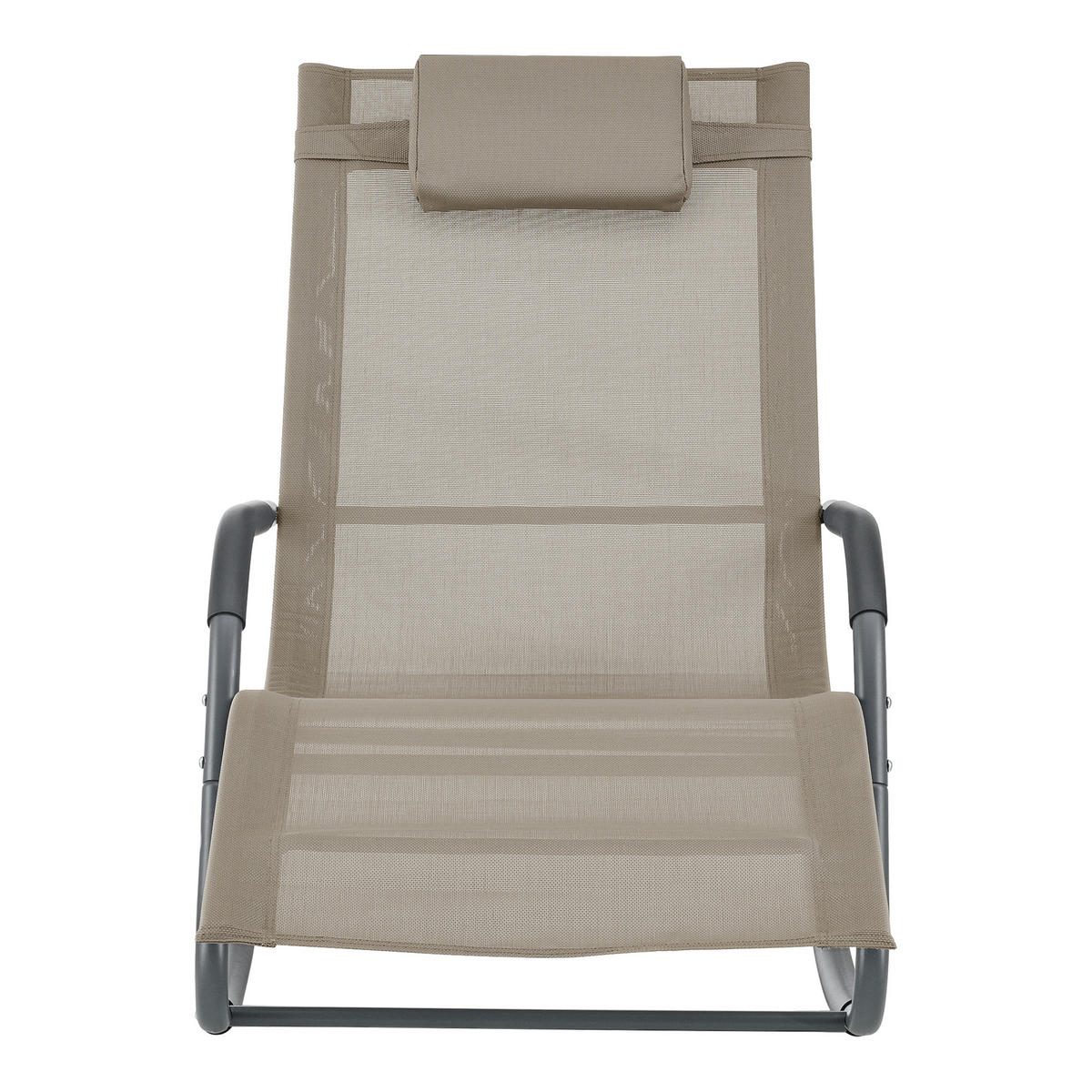 SCHAUKELLIEGE-SET 2 TLG. Caracena - Beige, Metall (147/89/63cm) - [en.casa]