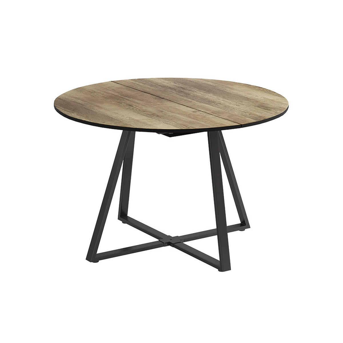 JÍDELNÍ STŮL Loyd Rustikální dub/černá - divoký dub/černá, kompozitní dřevo (120/120/75.8cm) - Vicco