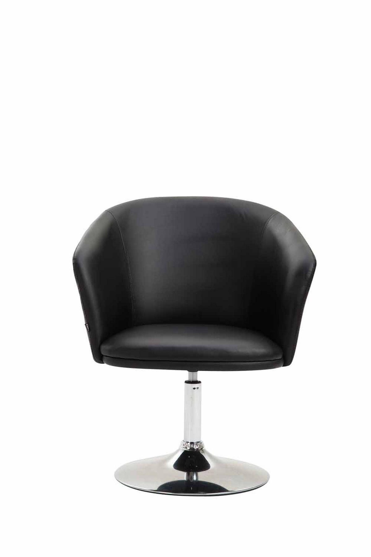 DREHSTUHL Lederlook schwarz - Chromfarben/Schwarz, Textil/Metall (66/81/61cm) - CLP