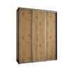 SCHWEBETÜRENSCHRANK 235,2/190/60 3-türig - Silberfarben/Schwarz, Holz/Metall (190/235/60cm) - Abiks Möbel