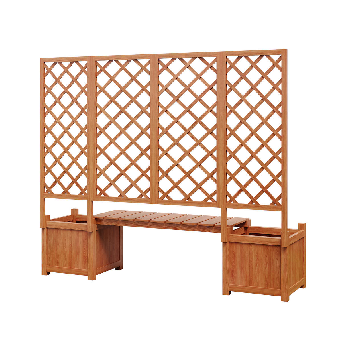 BLUMENTOPF 169/42/145 cm Braun mit Spalier als Rankhilfe - Braun, Holz (42/145/169cm) - Oxeza