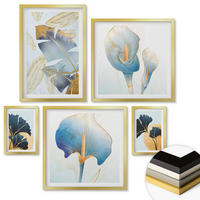 WANDBILDER 5er Set - 50x50 cm & 20x30 cm & 40x60 cm Goldrahmen - Zitronenweinporträt Kahlo - Goldfarben, Kunststoff (40/60cm) - ArtPrintCave