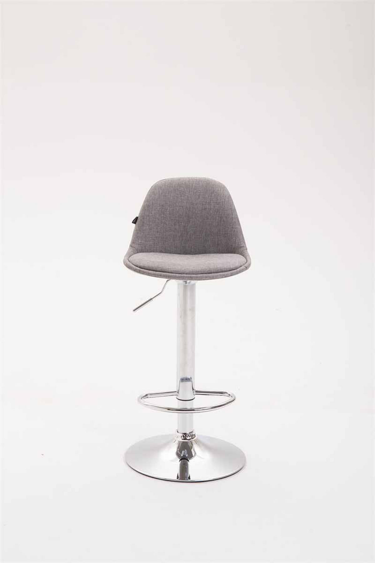 BARHOCKER Stoff grau - Chromfarben/Grau, Textil/Metall (39/82/43cm) - CLP