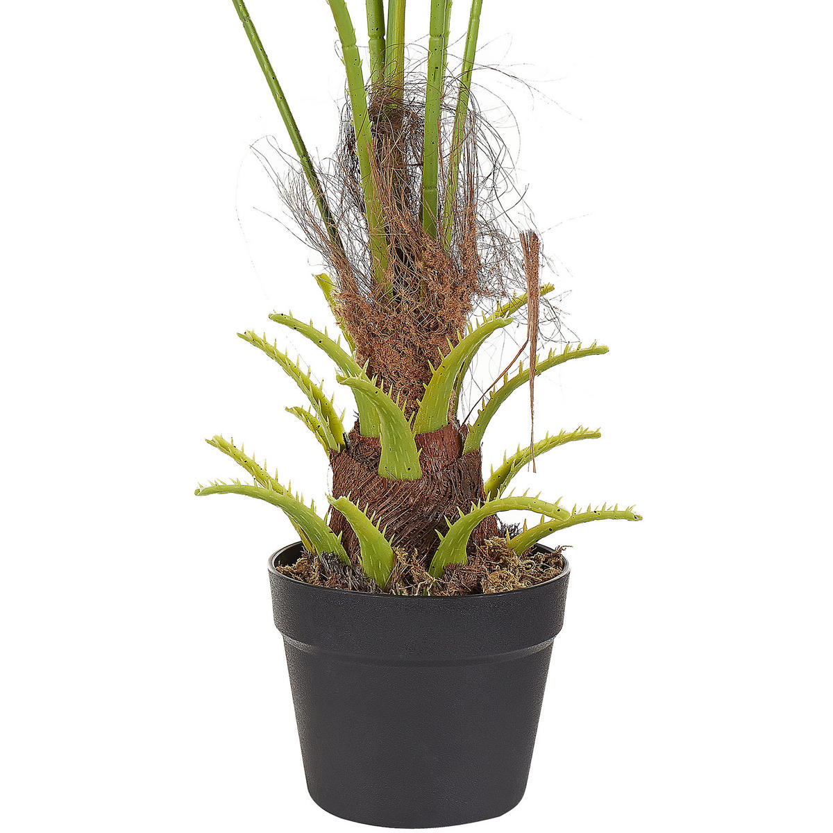 KUNSTPFLANZE 100 cm Grün Fan Palm - Schwarz/Grün, Kunststoff (100cm) - Beliani