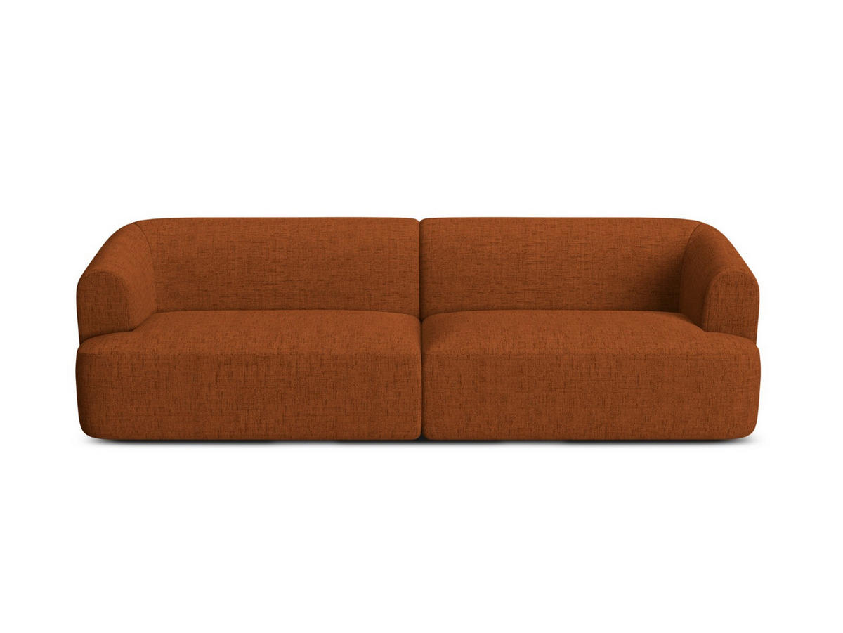MODULARES-SOFA Campi aus strukturiertem Stoff ziegelrot 4 Sitzplätze - Orange, Textil (90/70/255cm) - Cosmopolitan Design