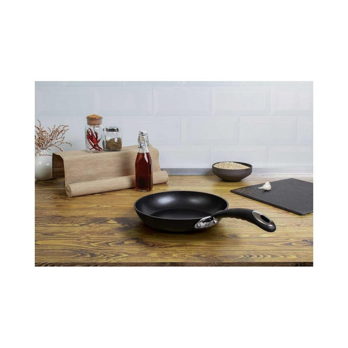 PFANNE Schwarz 30/30/5.4 cm BH6118 - Schwarz, Kunststoff (30cm) - Berlinger Haus