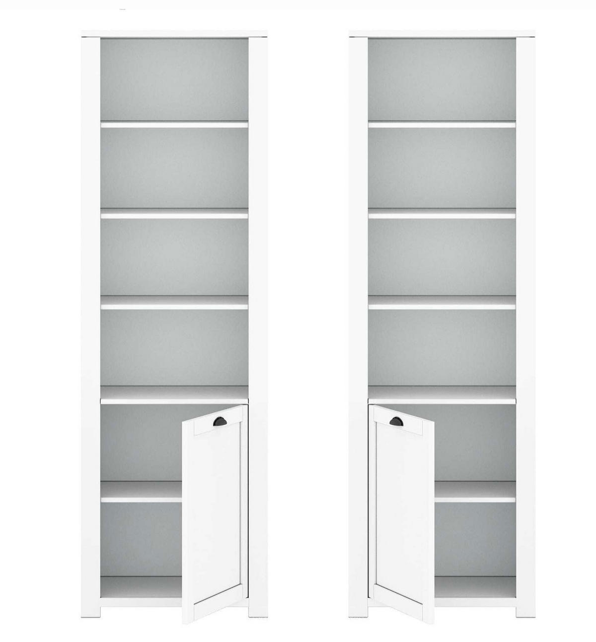 BÜCHERREGAL Mons Alaska weiß matt 63 / 40 / 199cm - Weiß, Holz/Holzwerkstoff (63/199/40cm) - Feldmann-Wohnen