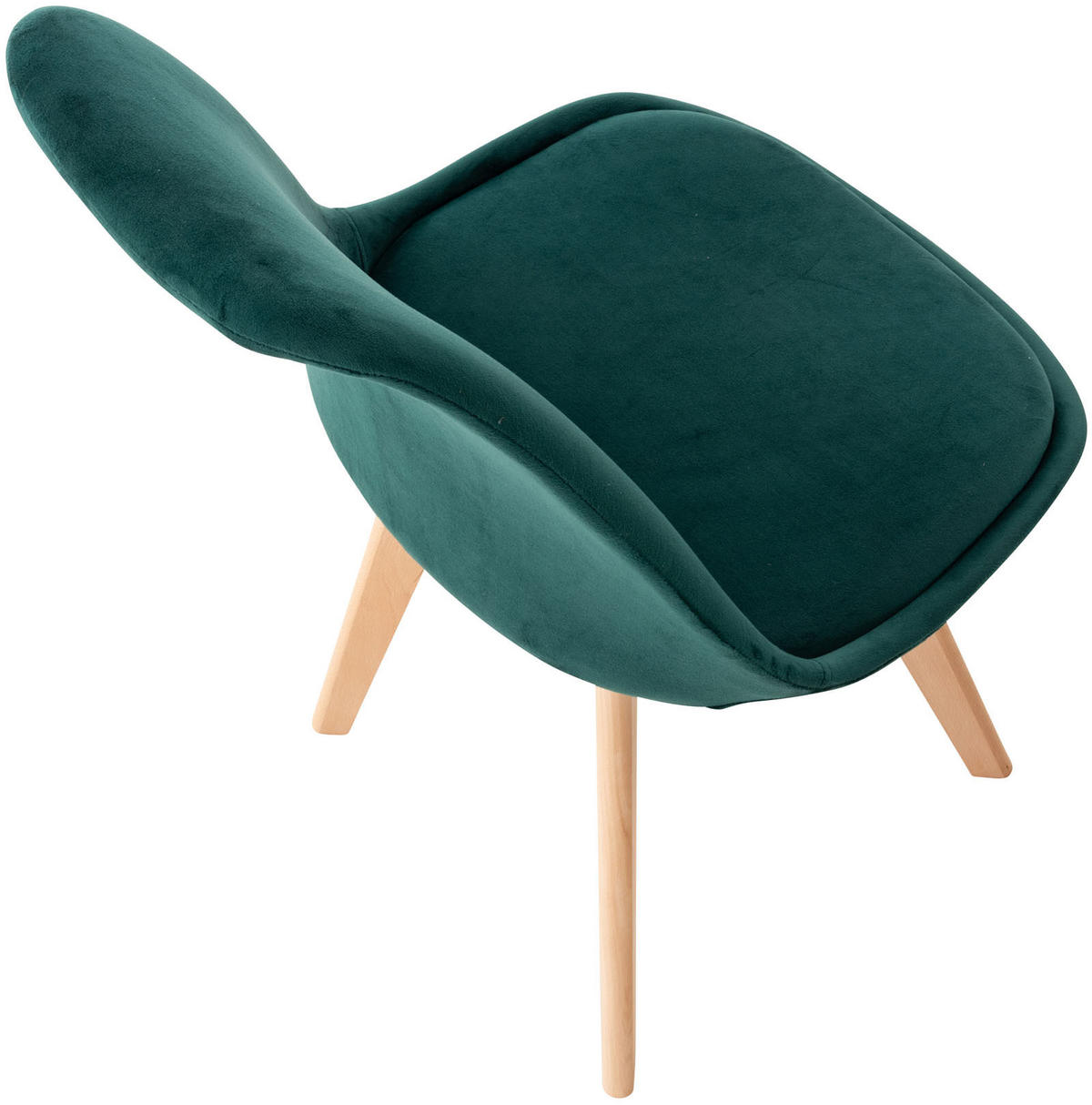 STUHL 4er Set Samt grün - Eukalyptusholzfarben/Grün, Holz/Textil (49/83/50cm) - CLP