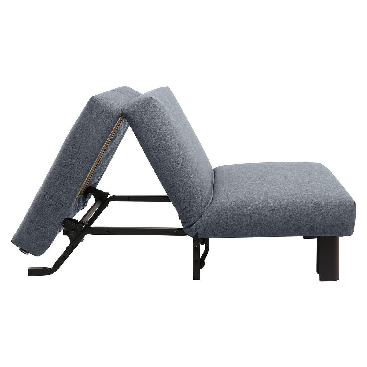 FALTSESSEL Kalomira Bezug Flachgewebe Metall schwarz / denim - Blaugrau, Kunststoff (100/85/85cm) - 58aufmkessel
