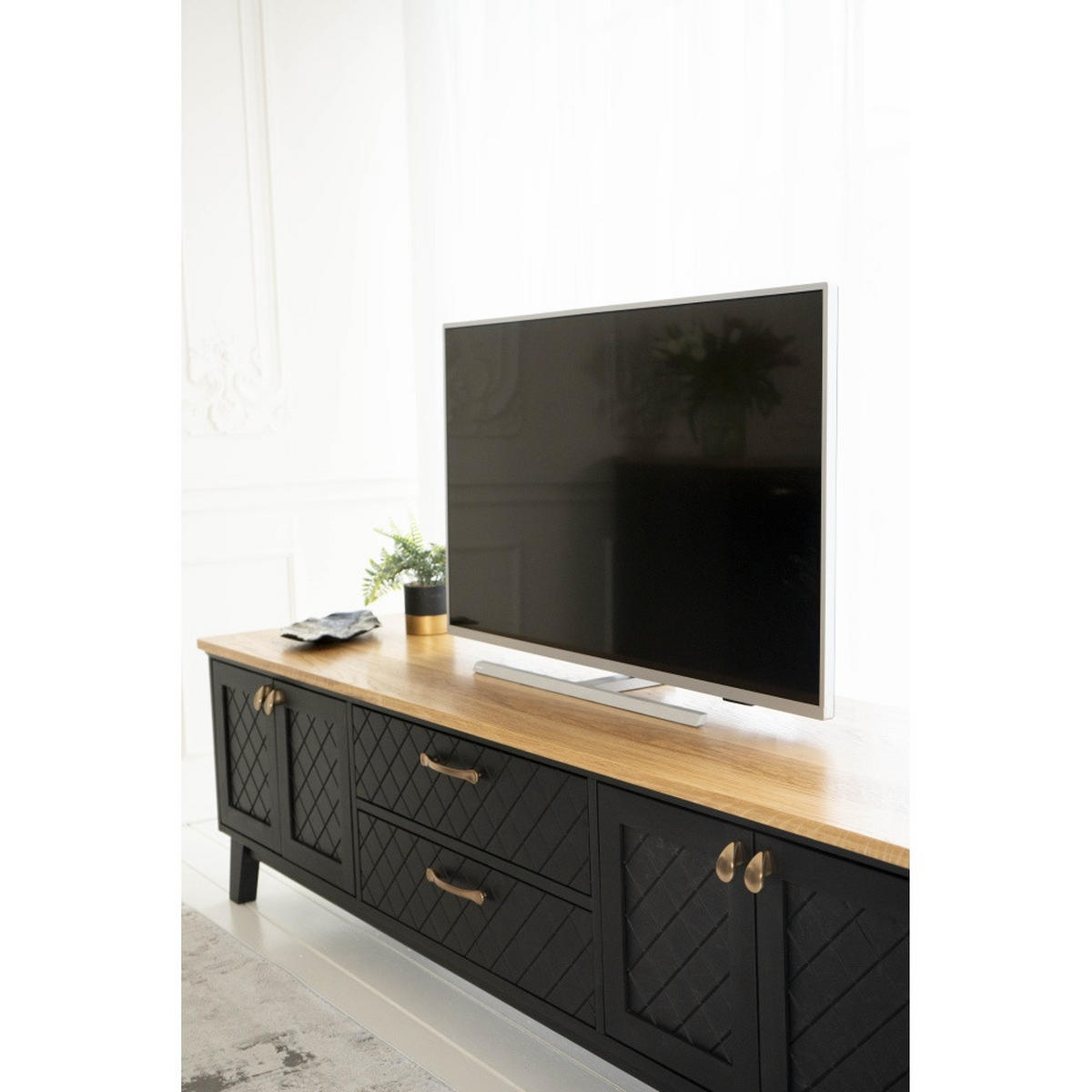 TV-ELEMENT - Schwarz, Holz (200/55/50cm) - MSL wooden furniture