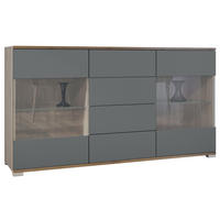 SIDEBOARD Bari Graphit Seidenmatt - Graphitfarben, Holzwerkstoff (138.5/75.5/35cm) - Vladon