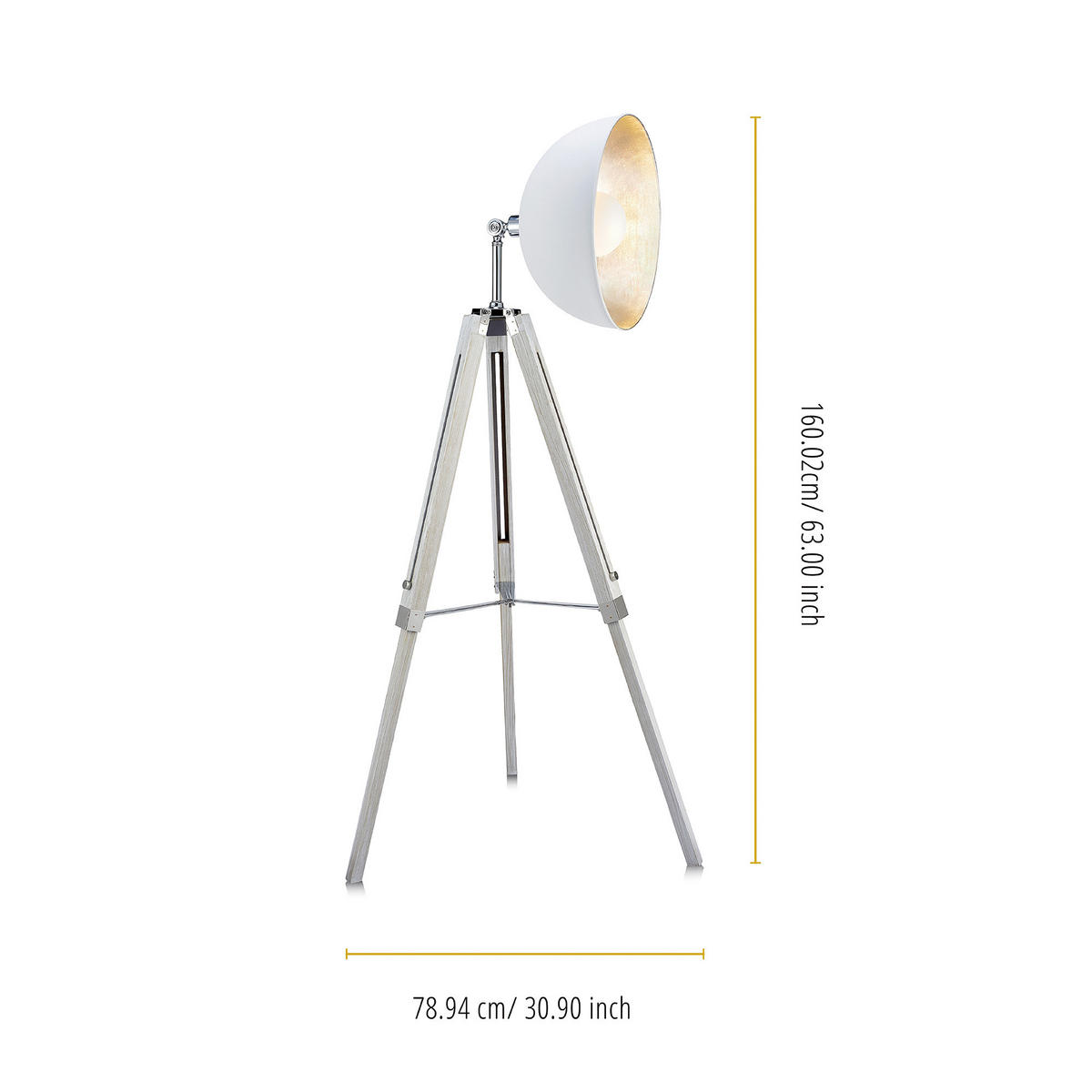 STEHLEUCHTE Weiß - Weiß, Metall (160/78.5/160cm) - Teamson Home