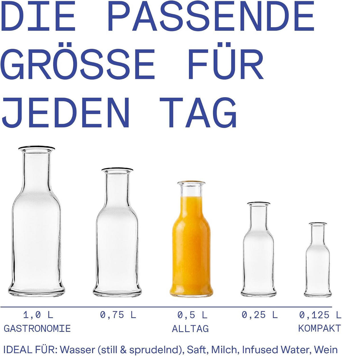 KARAFFE Purity 0,5 Liter 6er Set - Transparent, Glas (0.5L) - Stölzle