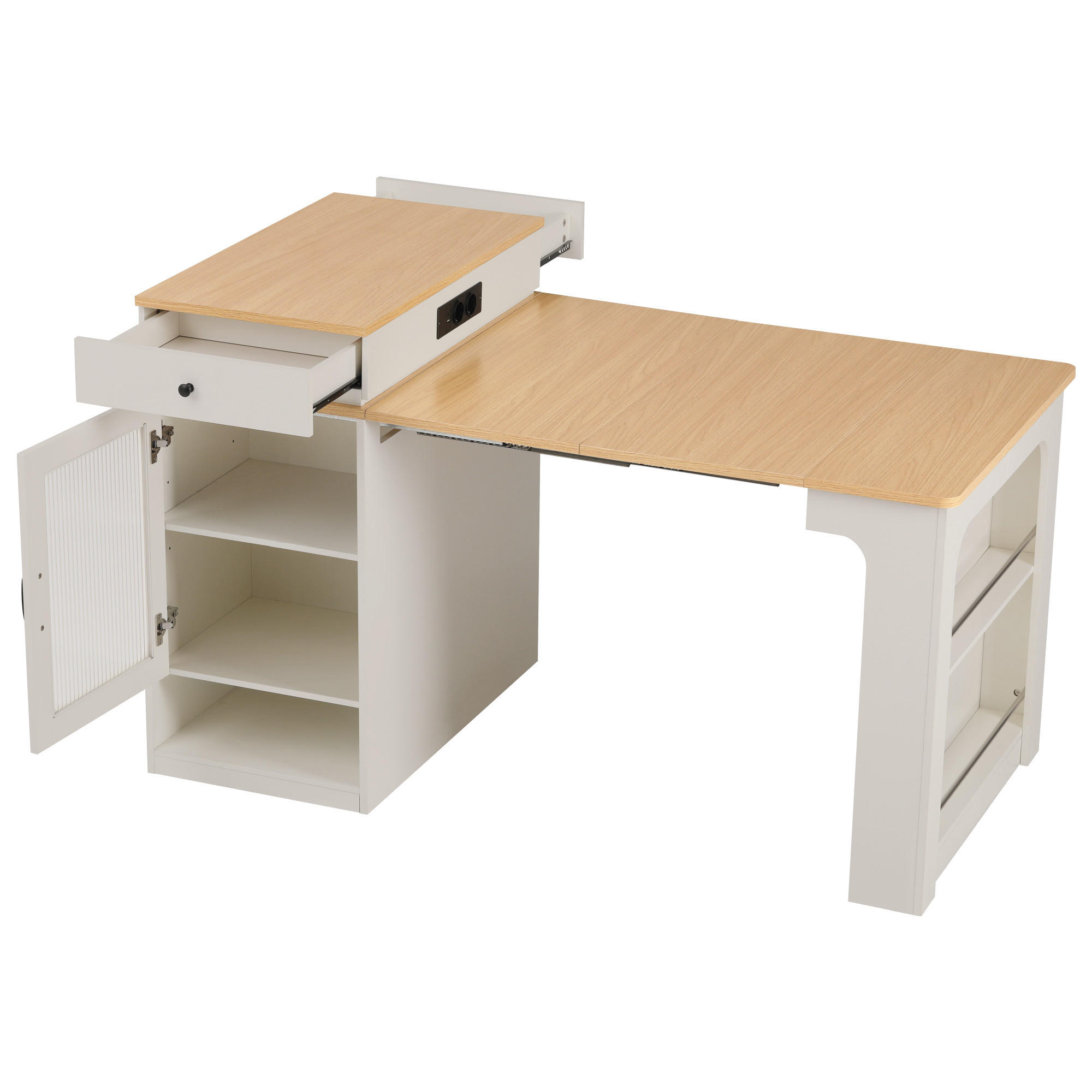 AUSZIEHTISCH Weiß 80/71-151/92 cm - Weiß, Holz (80/71/92cm) - PANGIVO