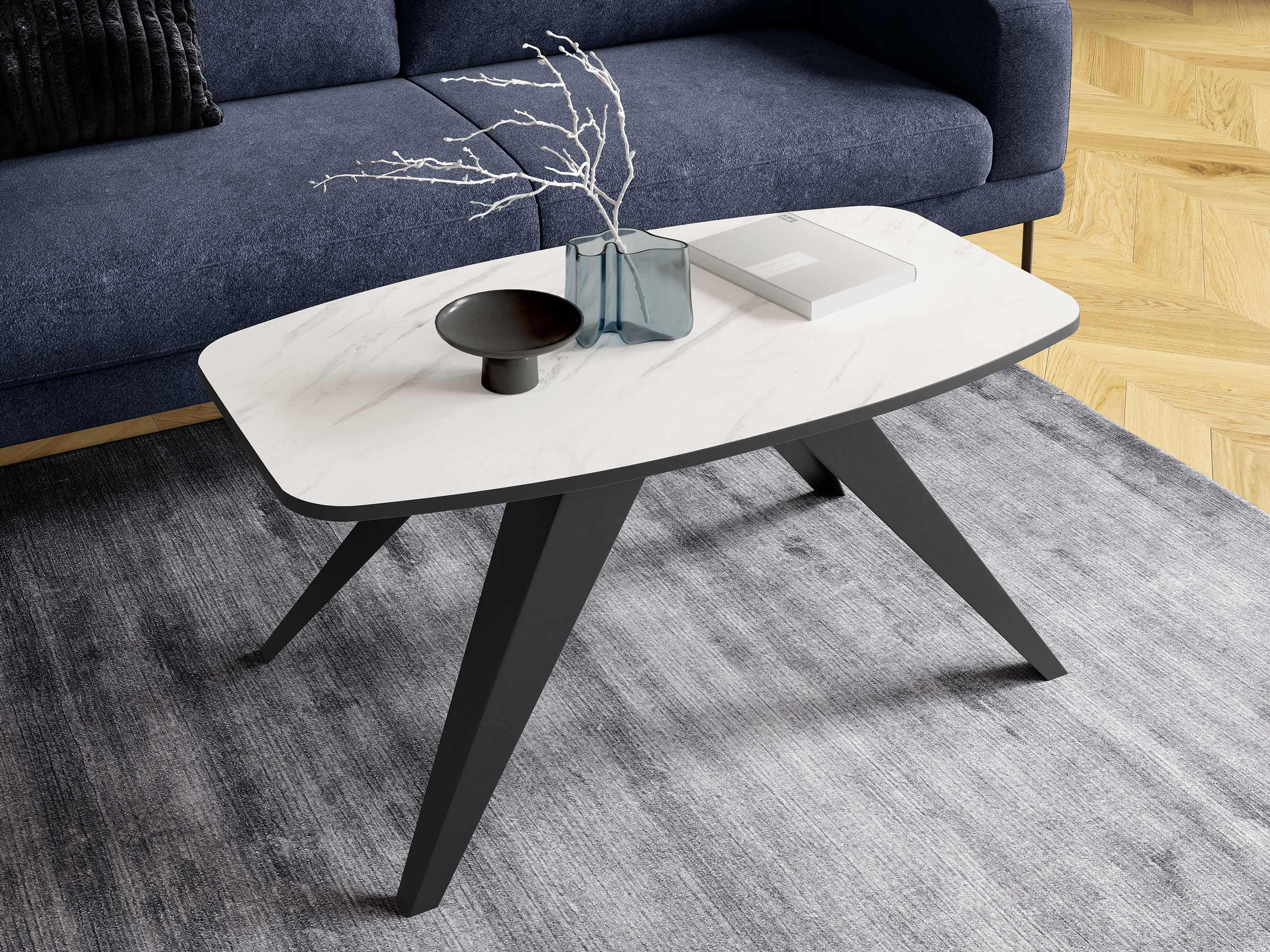 COUCHTISCH Luna - Multicolor/Schwarz, Holzwerkstoff/Metall (60/120/48cm) - MIRJAN24