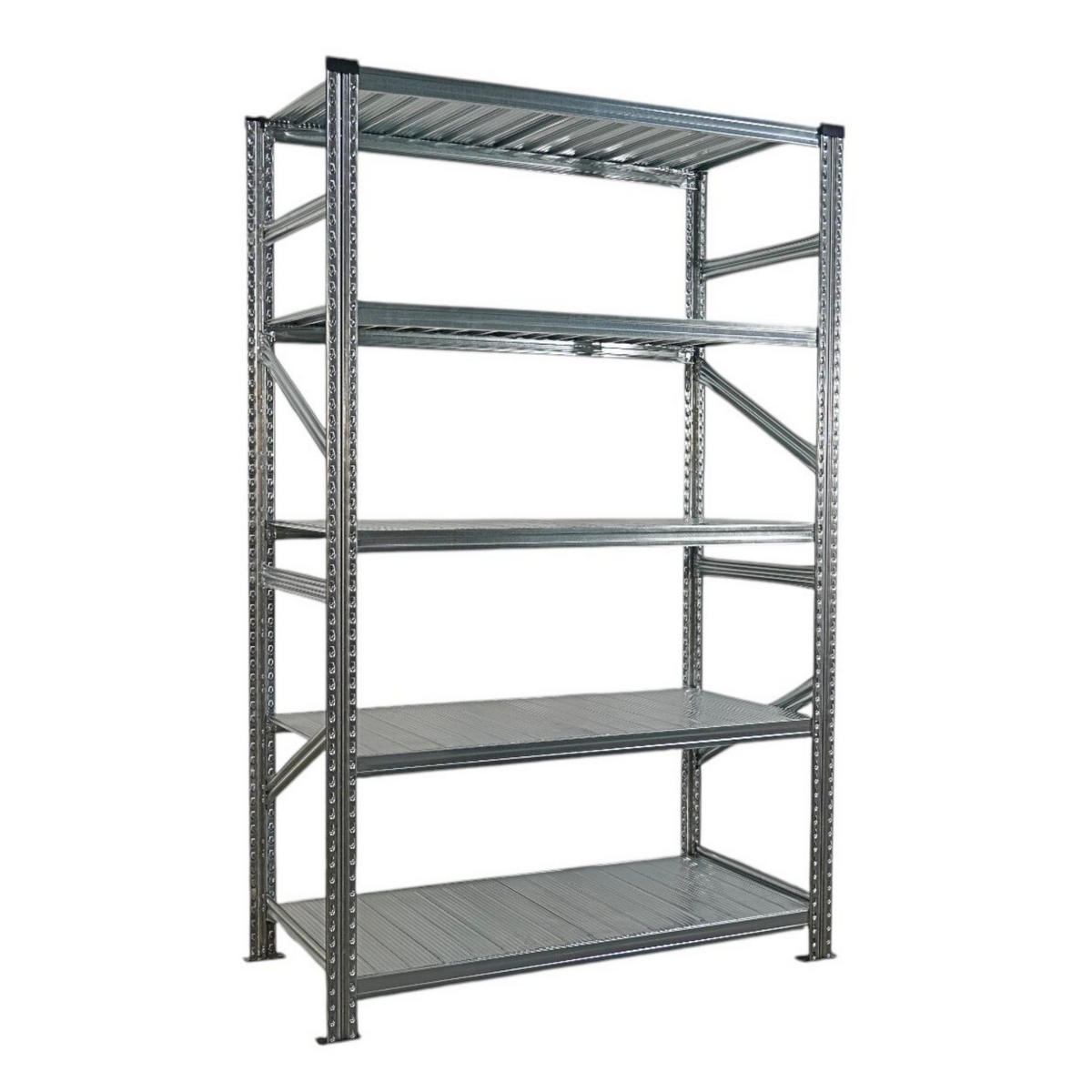 FACHBODENREGAL Proximo 200x120x60cm 5 Ebenen Fachlast 200 kg Beidseitig nutzbar Verzinkt - Silberfarben, Metall (120/200/60cm) - PROREGAL