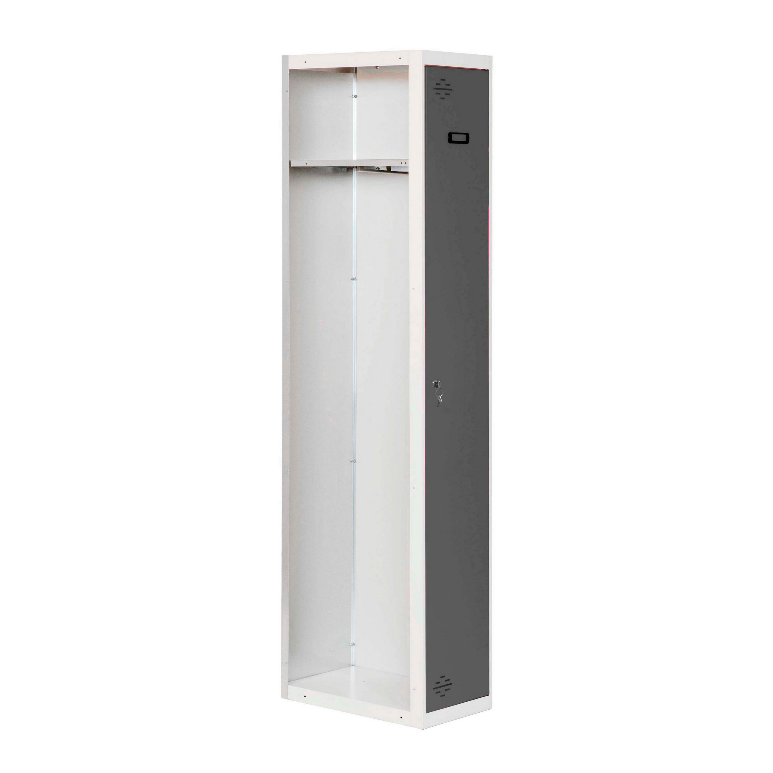 SPIND Amego HxBxT 180x40x50 cm 1 Abteil Anbaumodul Weiß-Anthrazit - Weiß, Metall (40/180/50cm) - PROREGAL