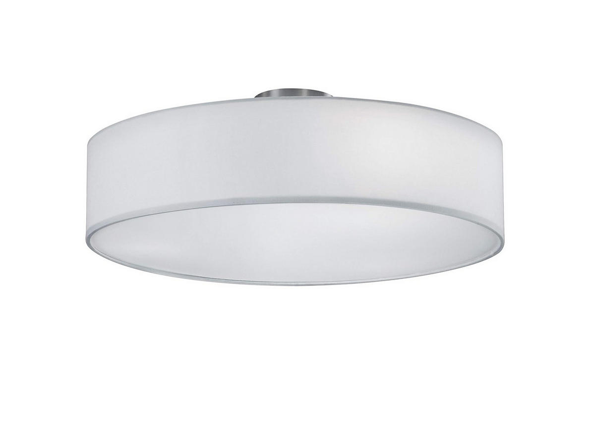 LED-DECKENLAMPE Ø50cm, Lampenschirm Stoff Weiß - Weiß, Textil (50/50/17cm) - meineWunschleuchte