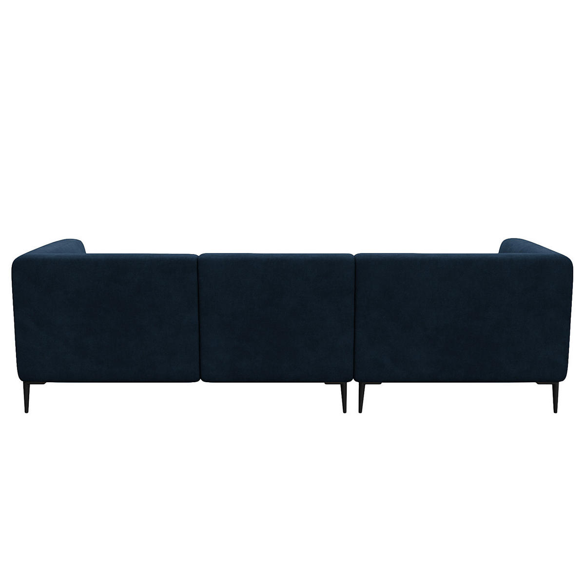 2,5-SITZER ECKSOFA mit Longchair - Schwarz/Dunkelblau, Textil/Metall (271/148cm) - home24