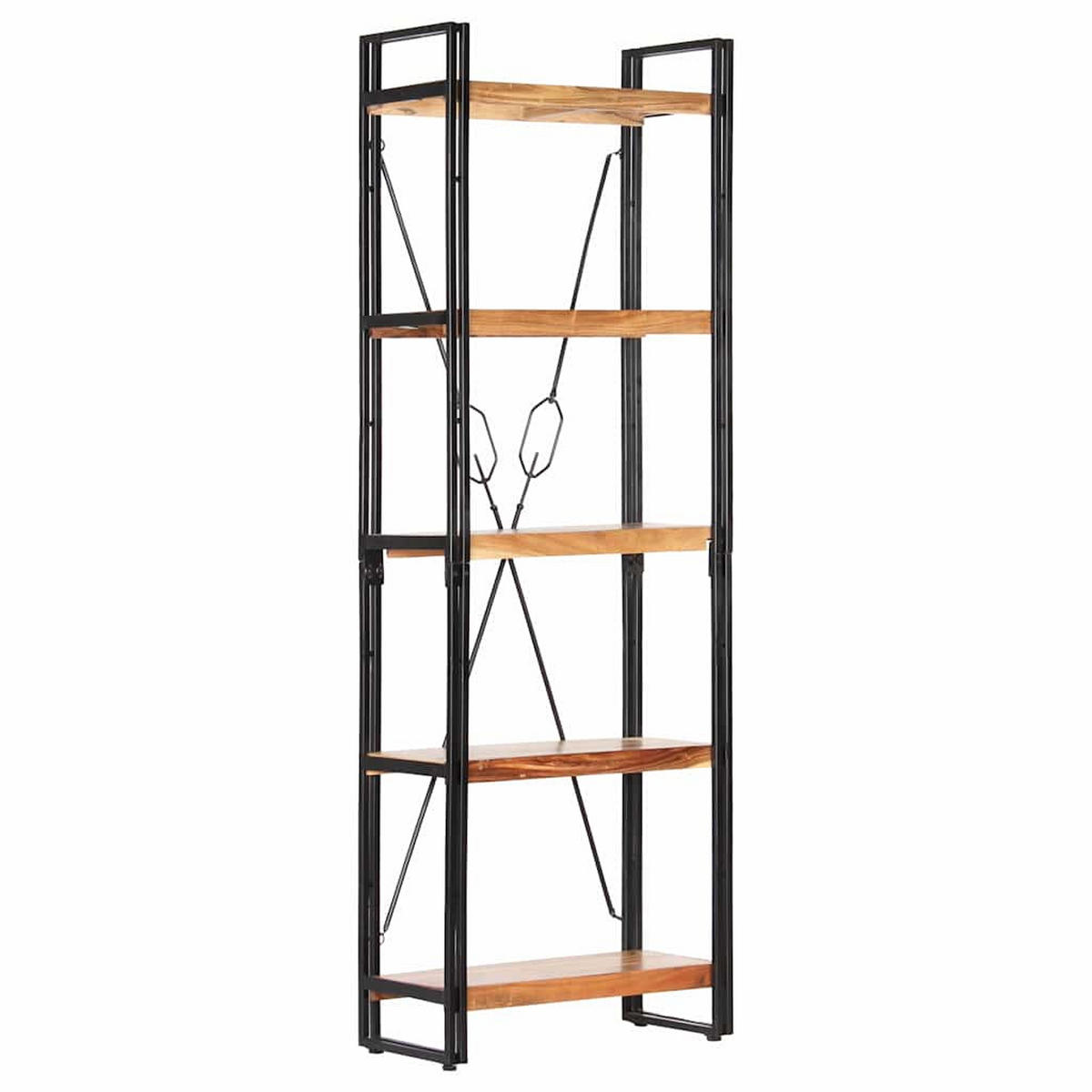 BÜCHERREGAL 5 Fächer 60/30/180 Cm Akazie Massivholz - Braun, Holz (30/180/60cm) - vidaXL