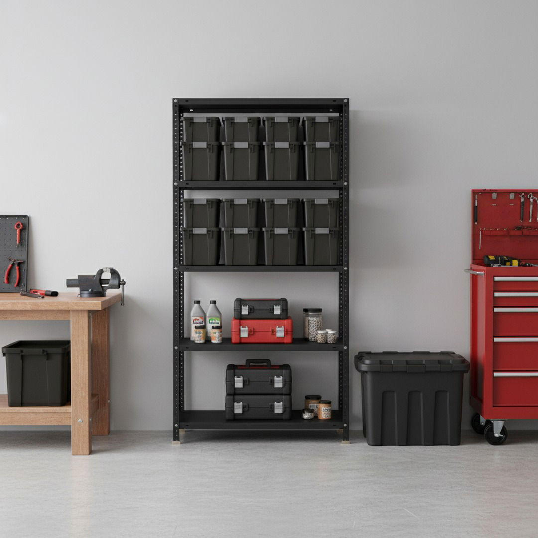 SCHRAUBREGAL PANDA TALL | HxBxT 200x110x40cm | 5 Fachböden | Fachlast 90kg | Anthrazit - Anthrazit, Metall (110/200/40cm) - PROREGAL