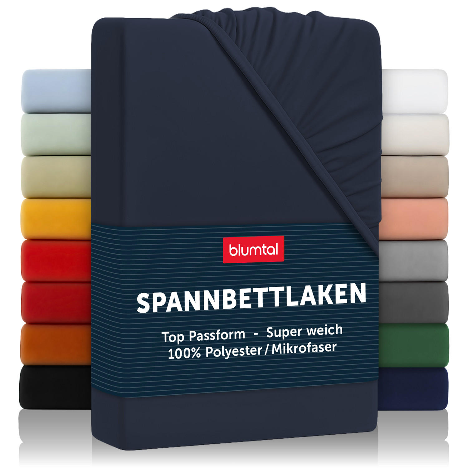 SPANNBETTLAKEN 200/200/30 cm Dunkelblau - Dunkelblau, Textil (200/200cm) - Blumtal