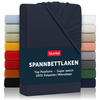 SPANNBETTLAKEN 200/200/30 cm Dunkelblau - Dunkelblau, Textil (200/200cm) - Blumtal