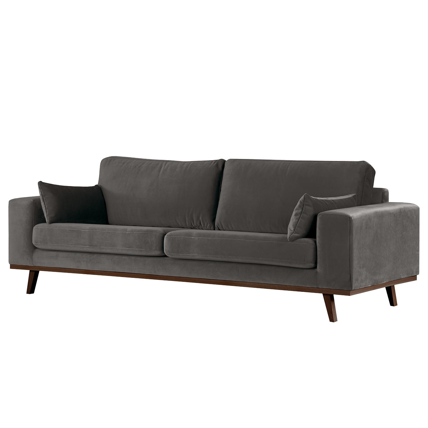 2-SITZER SOFA - Dunkelgrau/Buchefarben, Textil (197/81/88cm) - home24