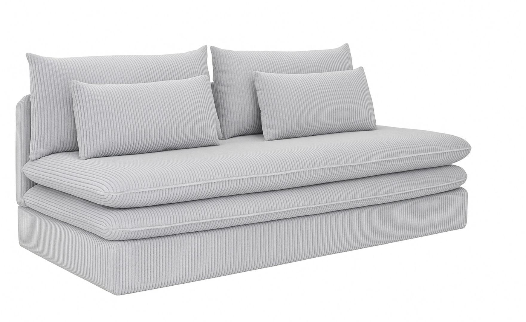 SCHLAFSOFA Mit Bettkasten NELIA, Stoff Poso, Hellgrau - Hellgrau, Holz (190/75/90cm) - Kaiser Möbel