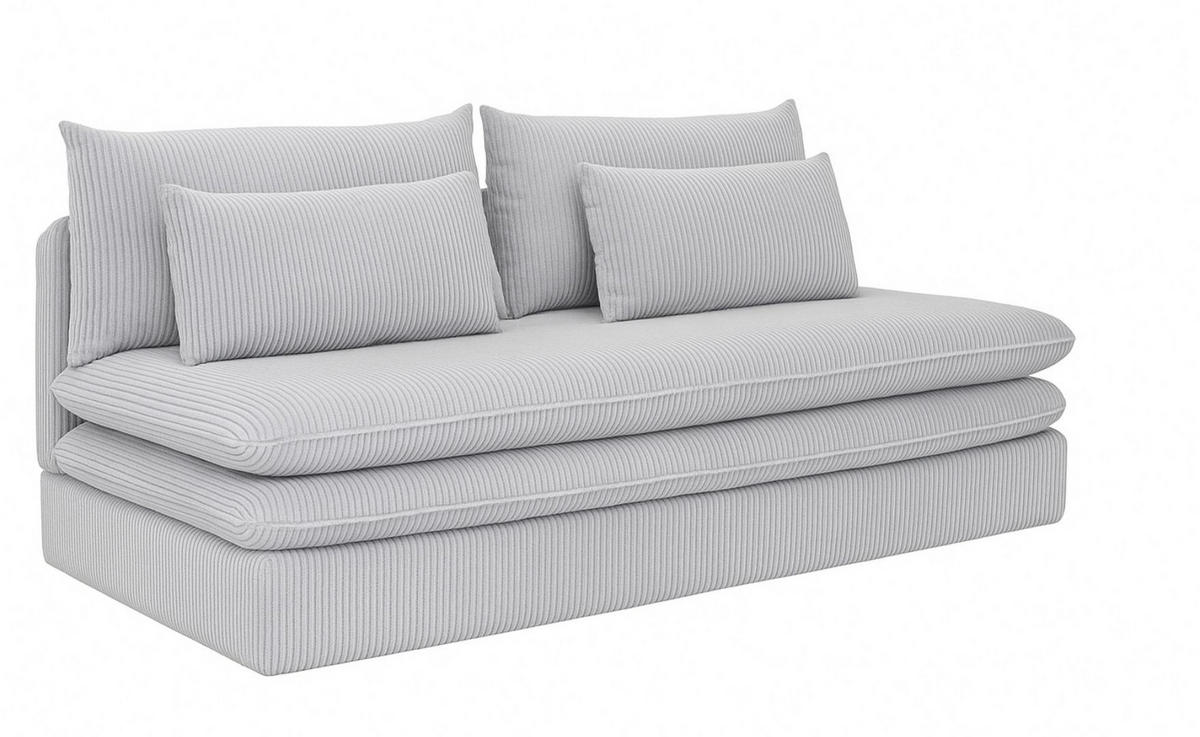 SCHLAFSOFA Mit Bettkasten NELIA, Stoff Poso, Hellgrau - Hellgrau, Holz (190/75/90cm) - Kaiser Möbel