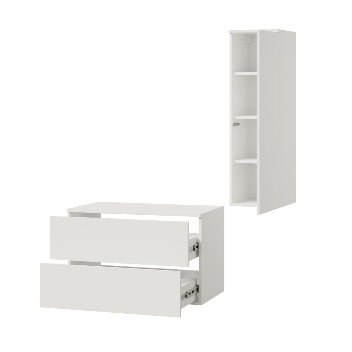 BADMÖBEL-SET Color Weiß 2-Teilig (2S 80 + 1D 100) - Weiß, Holzwerkstoff (110/160/45cm) - mzm24