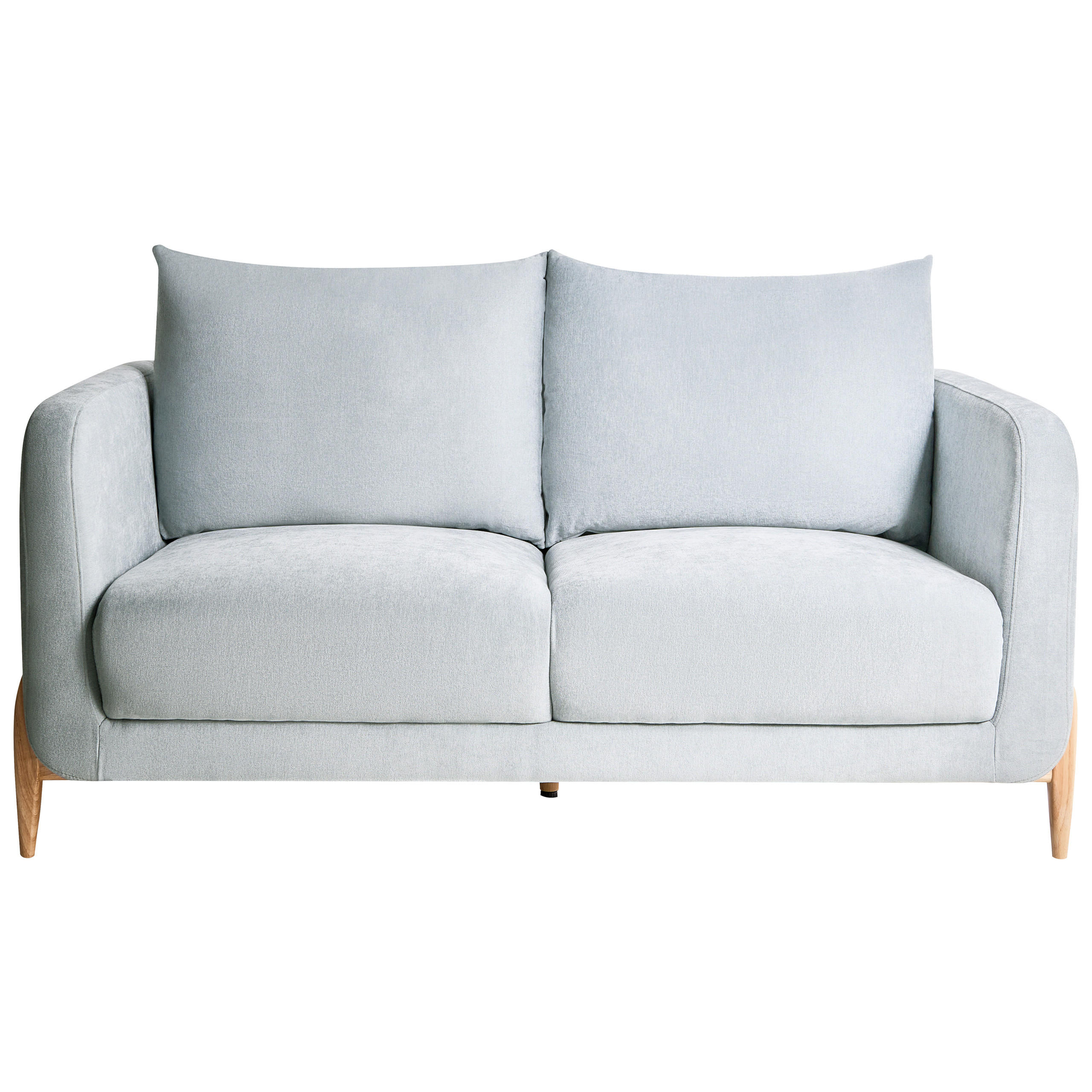 2-SITZER-SOFA Chenillegewebe Hellblau Gimo - Hellbraun, Textil (149/83/80cm) - Beliani