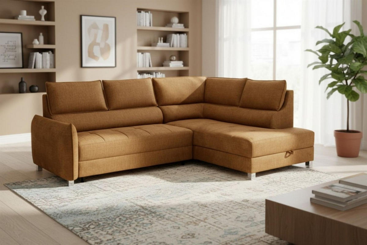 ECKSOFA Marno In Chill Me - Honig, Holzwerkstoff/Textil (260/200cm) - Fun Möbel
